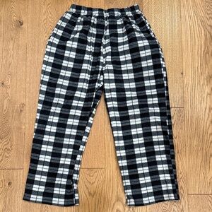 Classic Black and White Plaid Pajama Pants